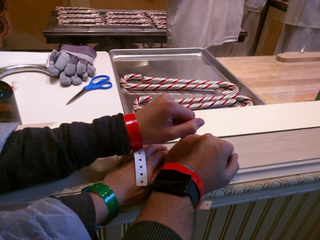 Our bracelets with the finished product calling our names...