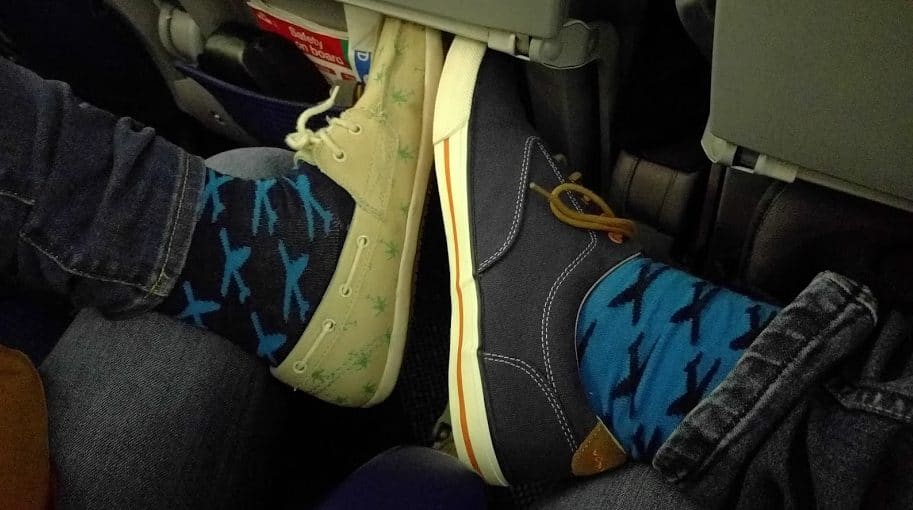 Socks with Airplanes on them